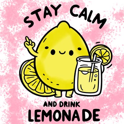 stay calm and drink lemonade