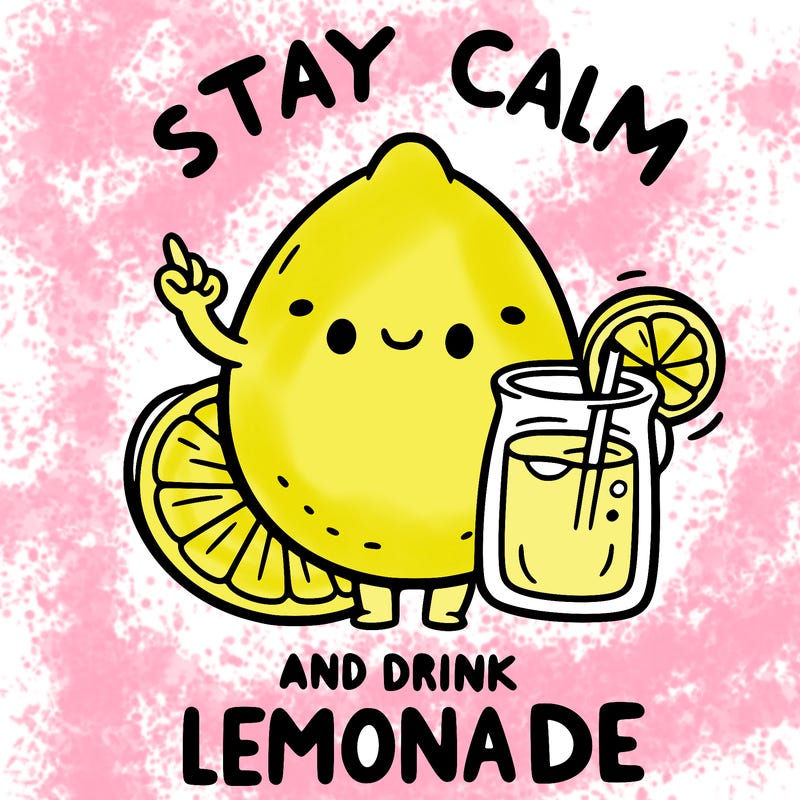 stay calm and drink lemonade