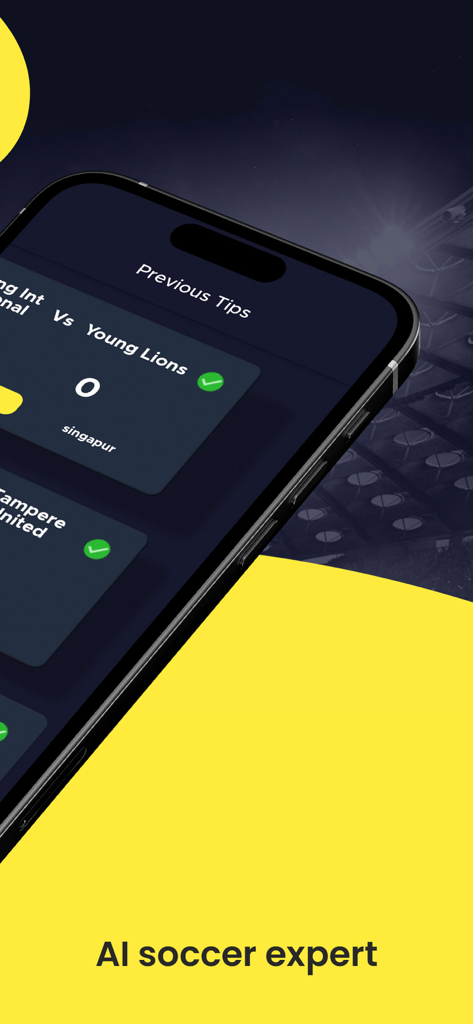 Gonzo Tips - Capture d'écran de l'application mobile Gonzo Tips montrant les précédents pronostics de paris sur le football générés par l'IA avec des résultats gagnants.
