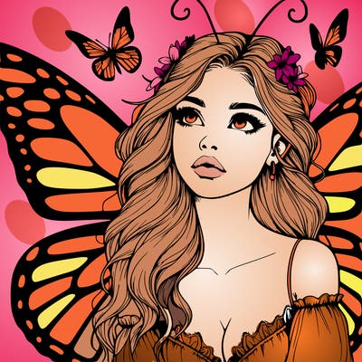 butterfly fairy realistic girl