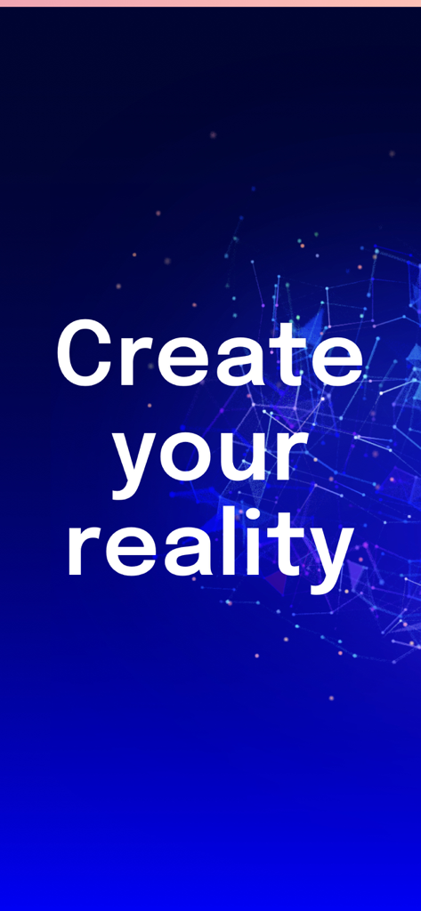 Deep Belief - Self hypnosis - Text overlay reading Create your reality against a glowing blue neural network background