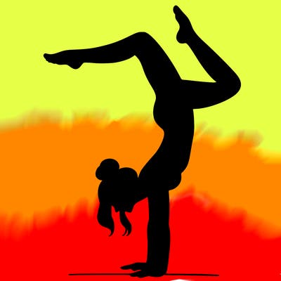 a woman doing a handstand