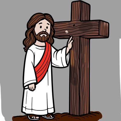 jesus standing beside the cross