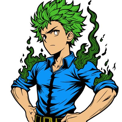 realistic manga man of fire