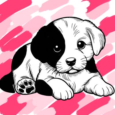 a cute realistic puppy