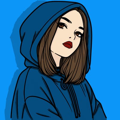 a realistic girl in a hoodie