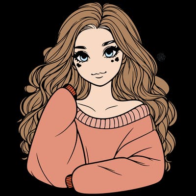 a beautiful girl in a big sweatshirt