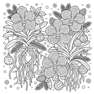 Unwrap the beauty of the holidays with our exquisite Vanda Orchid Christmas coloring page. This intricate design blends tropical elegance with festive cheer, offering a delightful coloring experience for all ages.