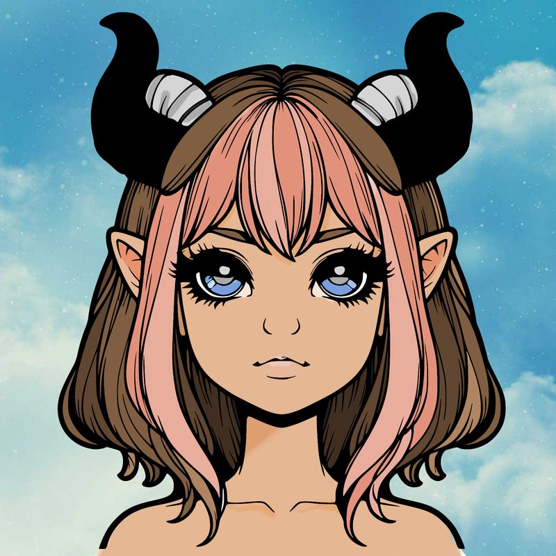 realistic girl with horns