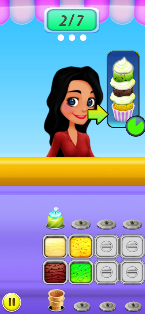 Ice Cream Truck - Food Cart - Eine Figur bestellt ein buntes Mehrfach-Eis in einem Food-Truck-Simulationsspiel