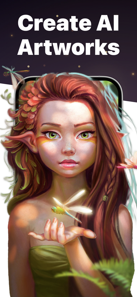 AI Photo Generator & Maker - AI写真ジェネレーターで作成された、尖った耳の少女のデジタルファンタジーポートレート