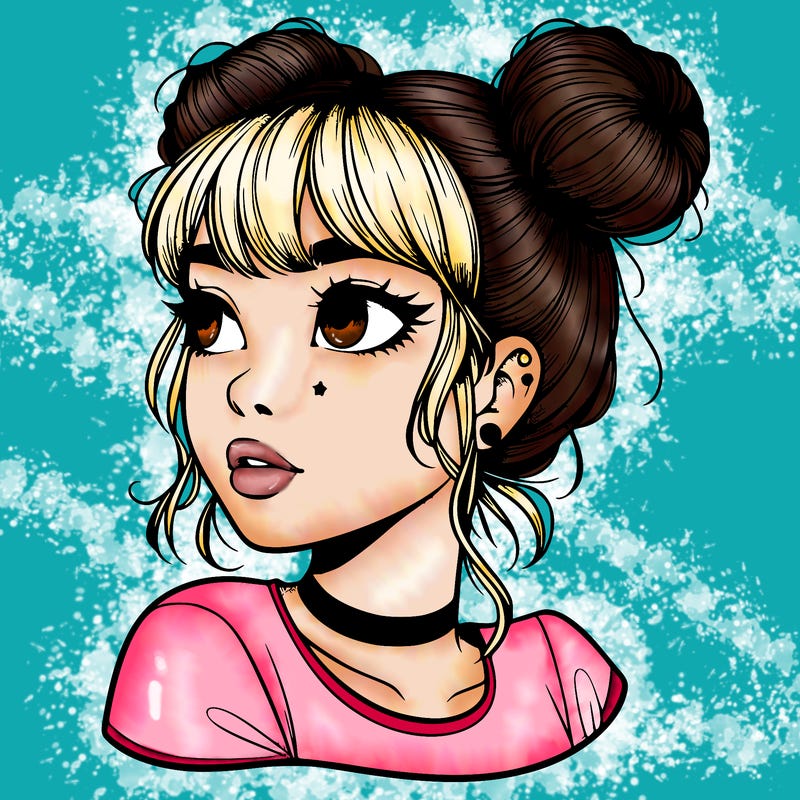 realistic girl with spacebuns