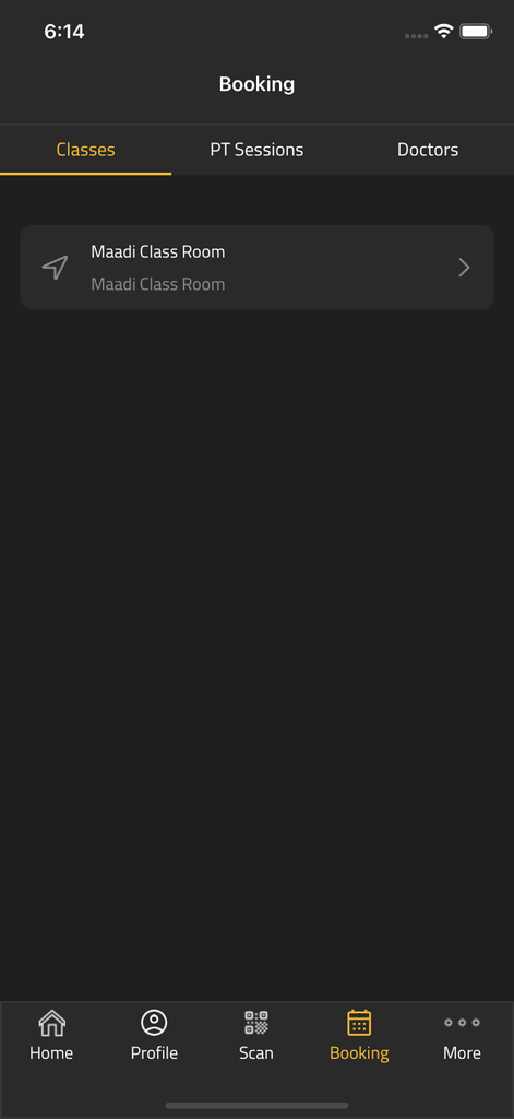 Be Hulk Gym - Booking screen for gym classes in the Be Hulk Gym app