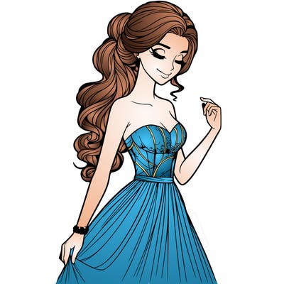 a realistic woman wearing an elegant dress