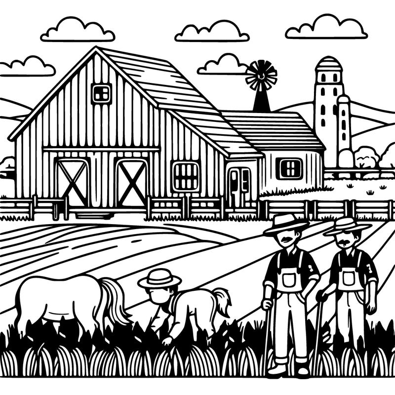 farmersin a field in farmhouse