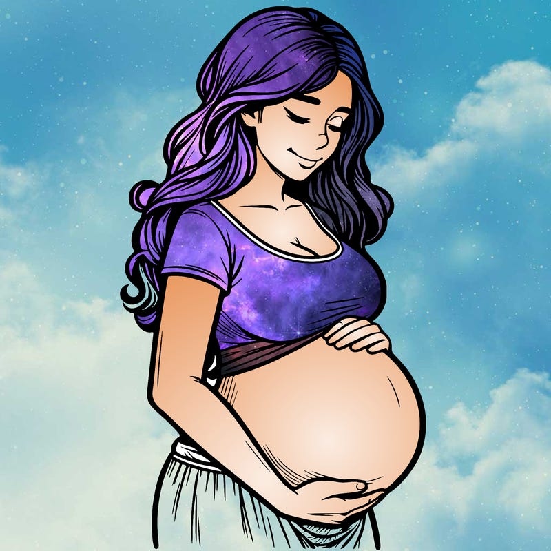 woman heavily pregnant realistic