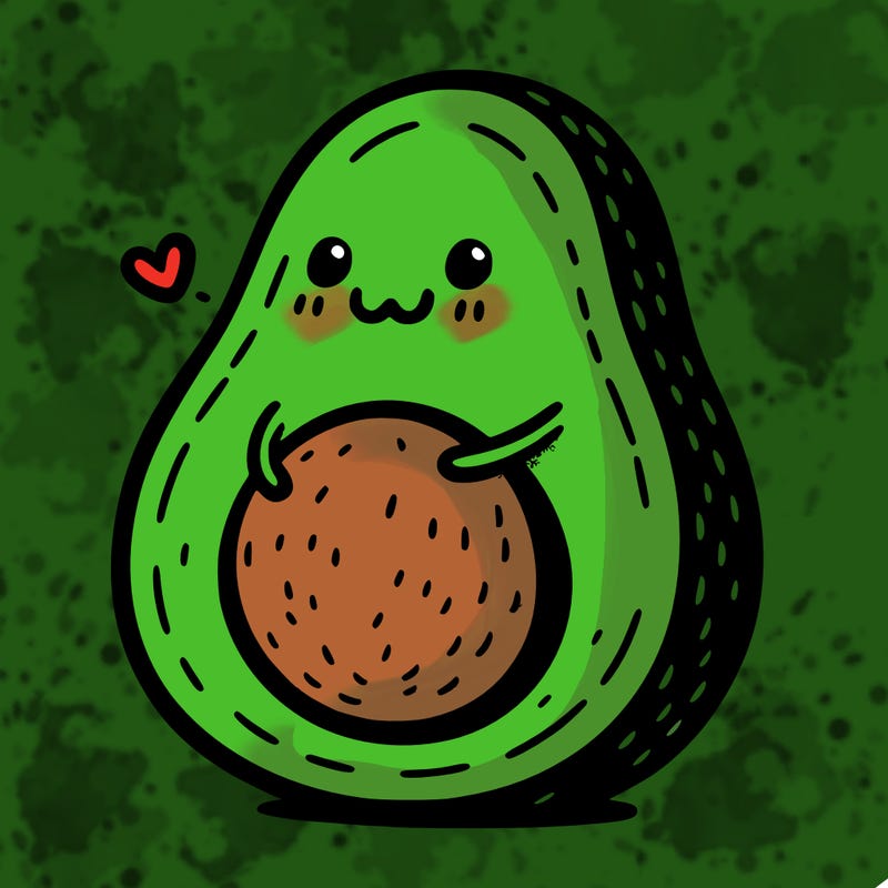 an avocado hugging an avocado