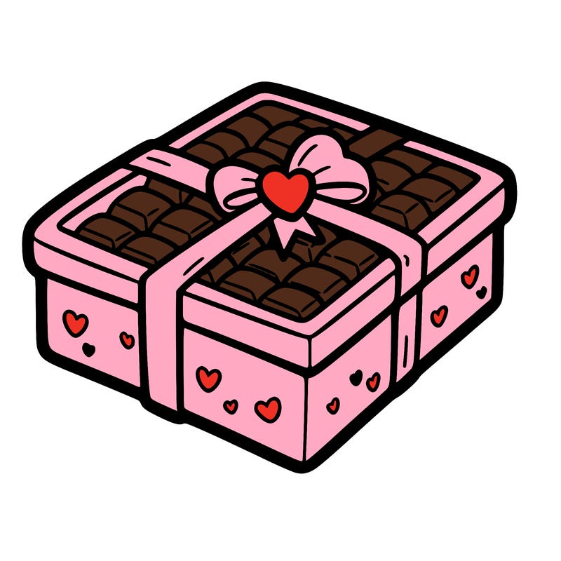 a box of chocolate for valentines day