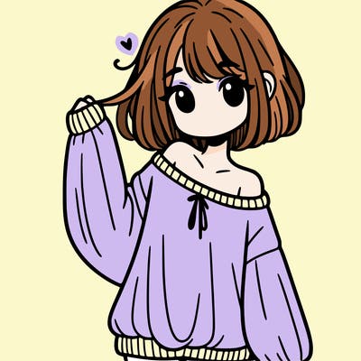 girl in baggy sweater hanging off her shoulder