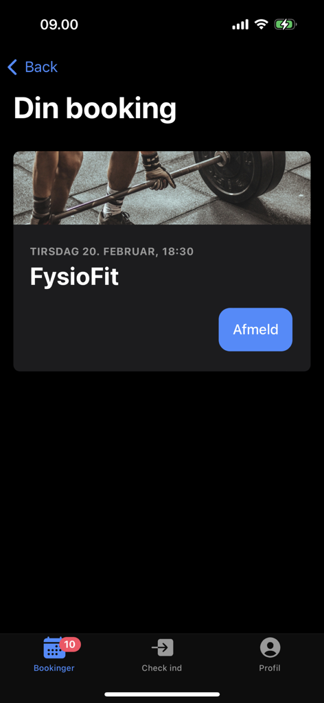 EasyMe - EasyMe app screen showing a scheduled fitness session booking with an option to cancel