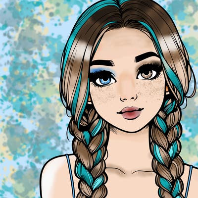 realistic girl with braids