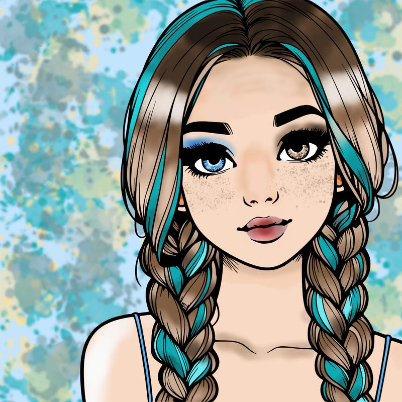 realistic girl with braids