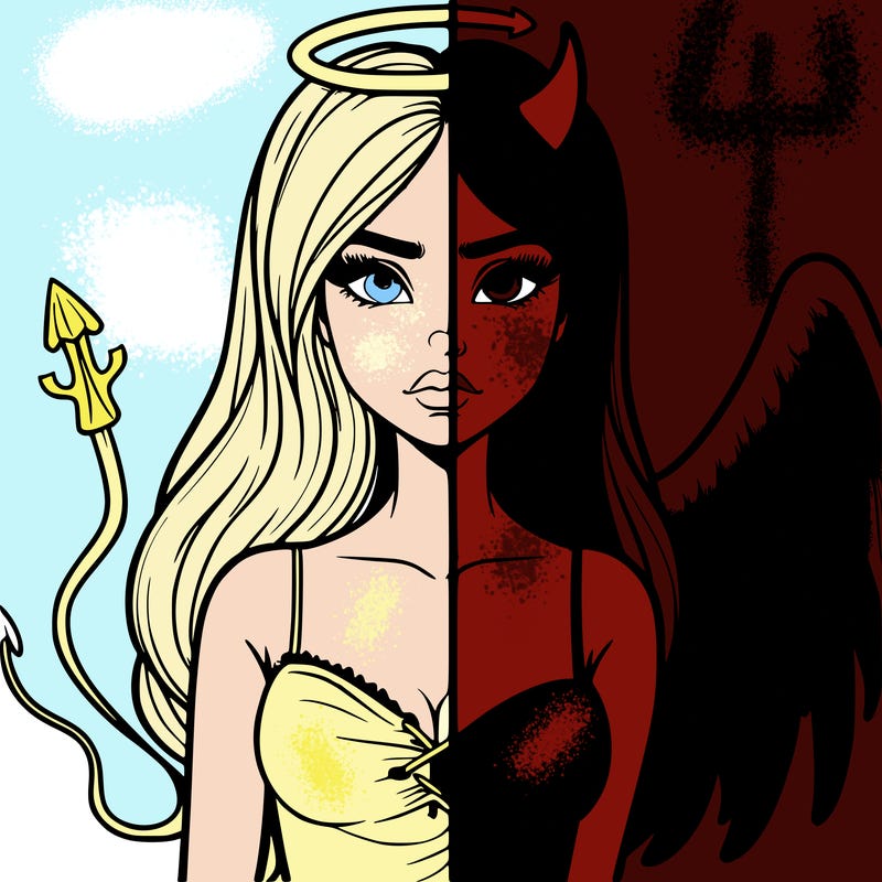 devil vs angel realistic girl