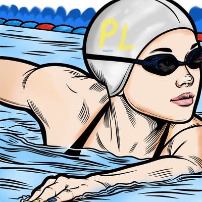 a realistic competitive swimmer