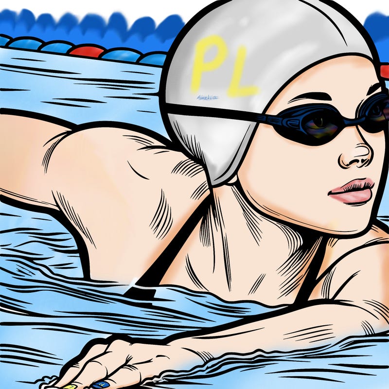 a realistic competitive swimmer