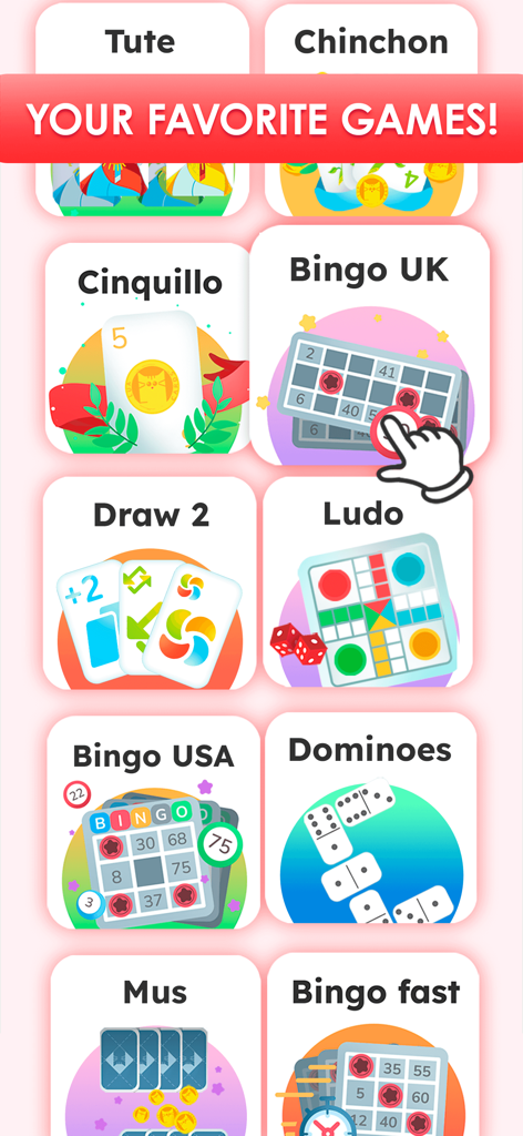 Lua Chat: Bingo, Ludo & Cards - A selection of classic board and card games like Bingo Ludo and Dominoes in the Lua Chat app