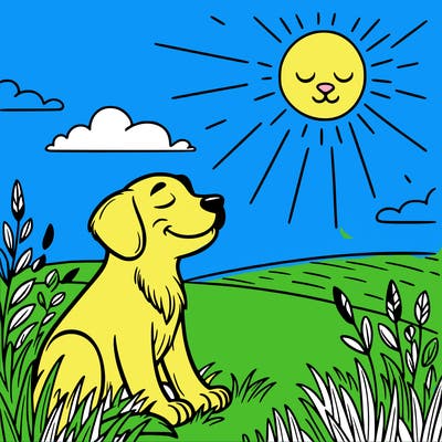 dog in sun