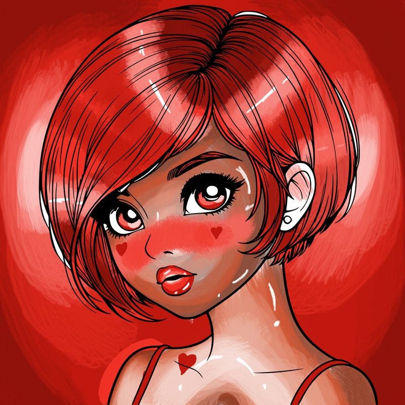 realistic girl with really short hair