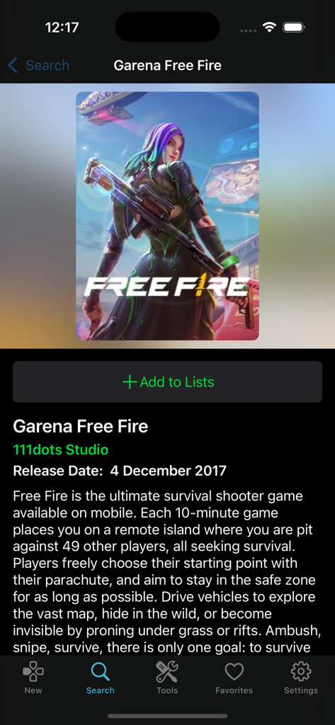 Interfaz de la aplicación Delta Executor V2 mostrando detalles para el juego Garena Free Fire