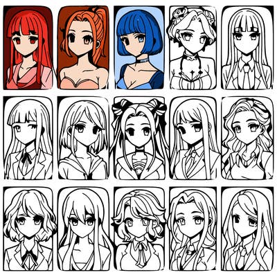 girls that look diffrent anime