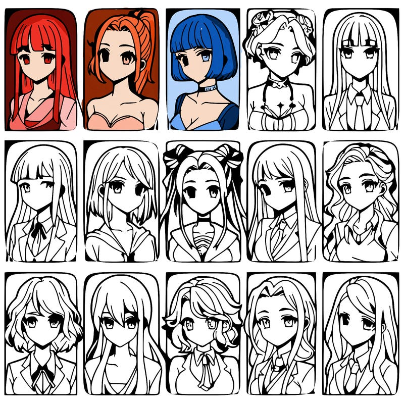 girls that look diffrent anime