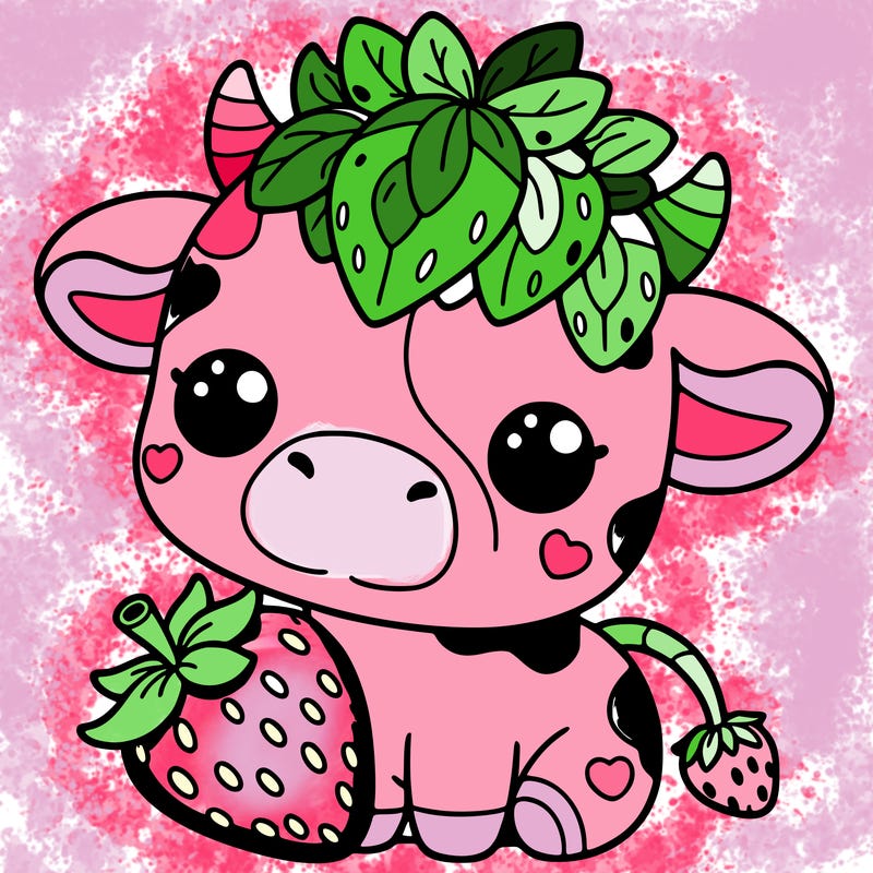 cute strawberry cow
