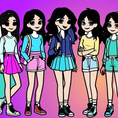 group of teenage girlies