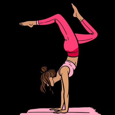 a woman doing a handstand