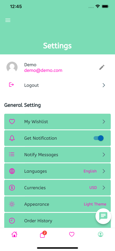 YOYOSO Ecuador - The settings screen of the YOYOSO Ecuador app with user profile and general settings.