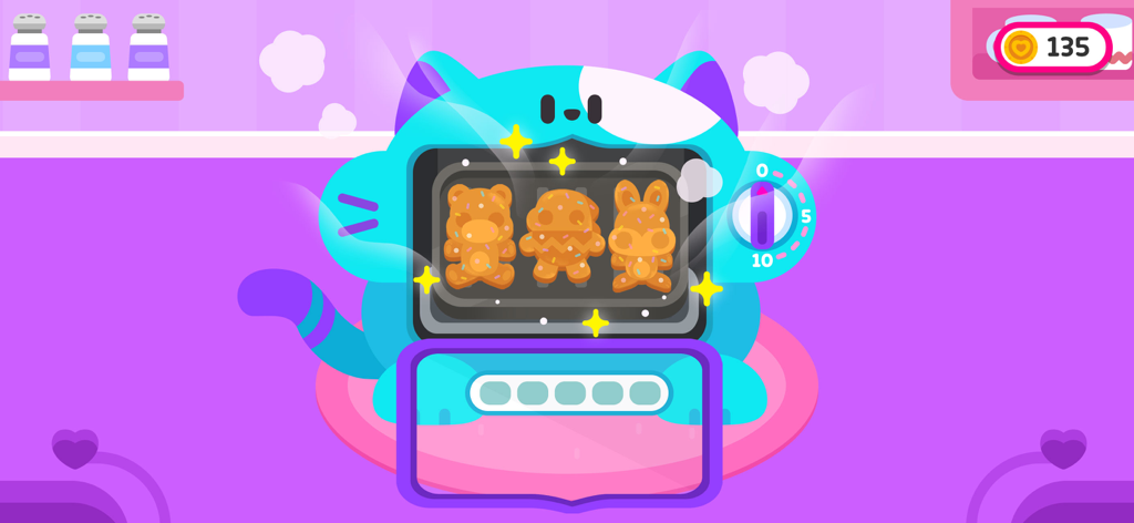 Cocobi Cake Maker - Galletas con forma de animal horneándose en un lindo horno con forma de gato