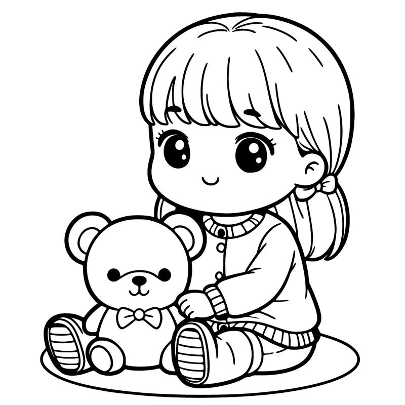 little girl with a stuff animal