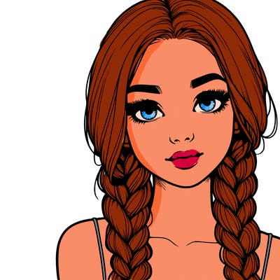 realistic girl with braids