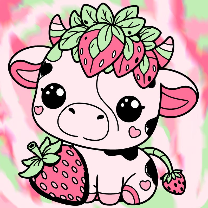 cute strawberry cow