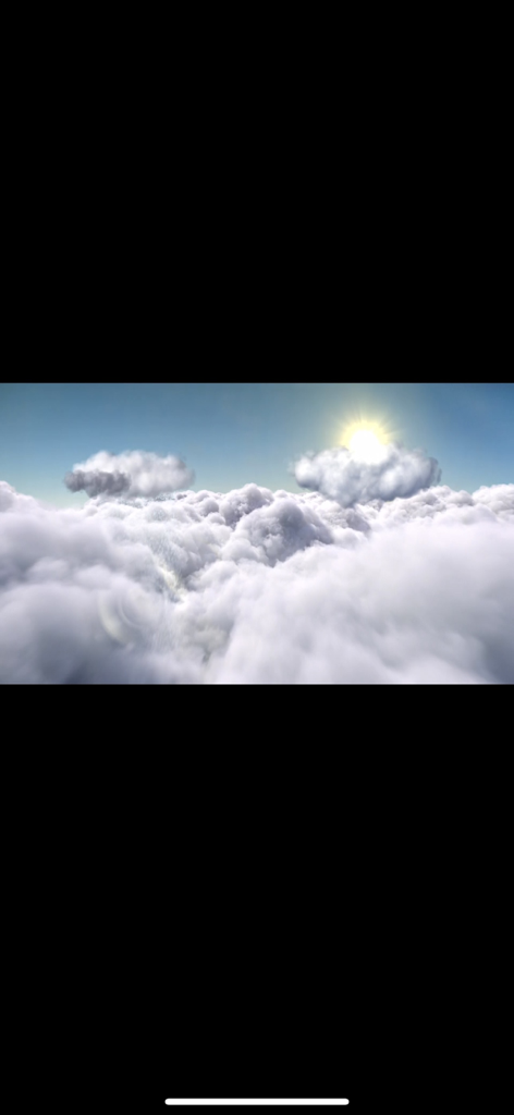 Cinematic video of clouds and sun playing on the My IPTV app