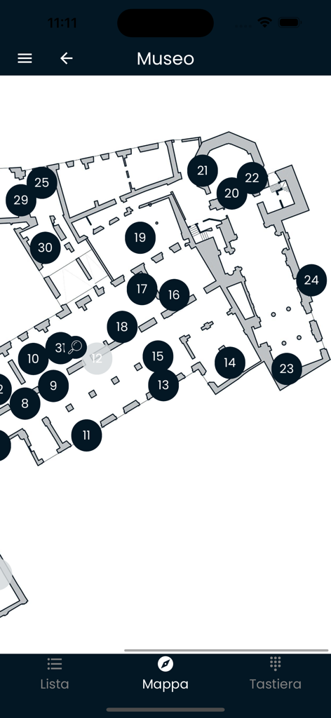 Duomo Milano - Interactive map of the Milan Duomo Museum showing numbered points of interest