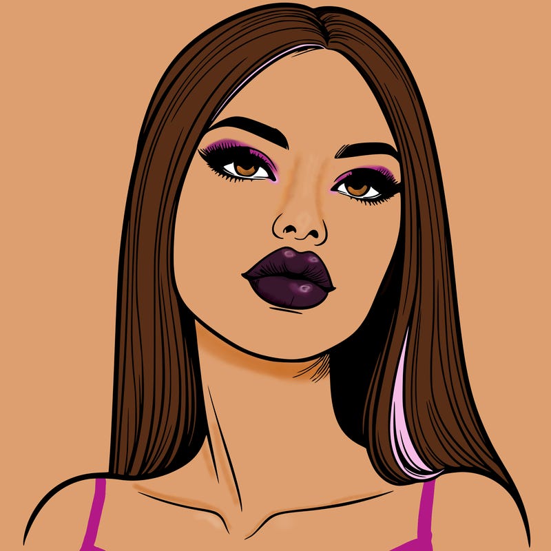 realistic woman with full lips