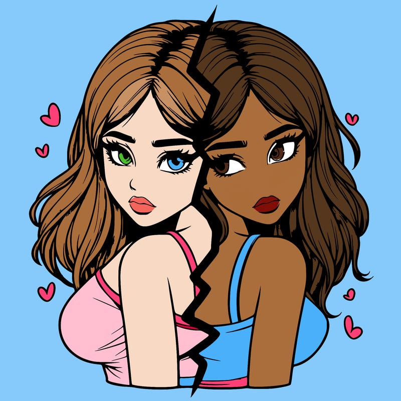 realistic girl split