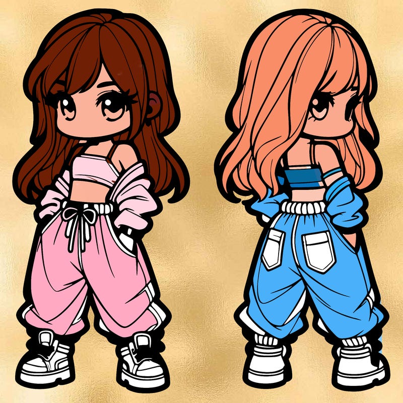 girl in crop top and baggy pants