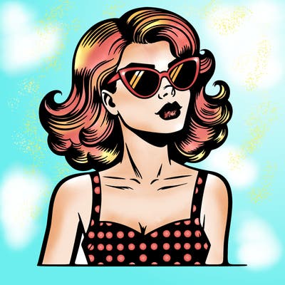 retro pop art girl