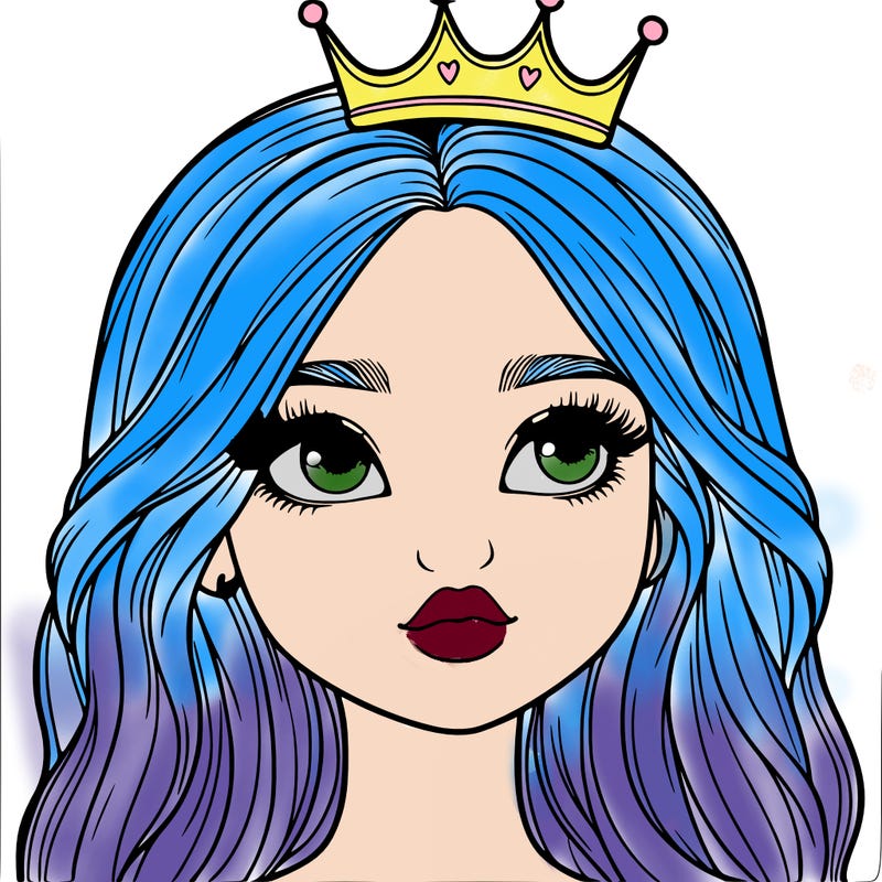 a realistic girl with a crown on